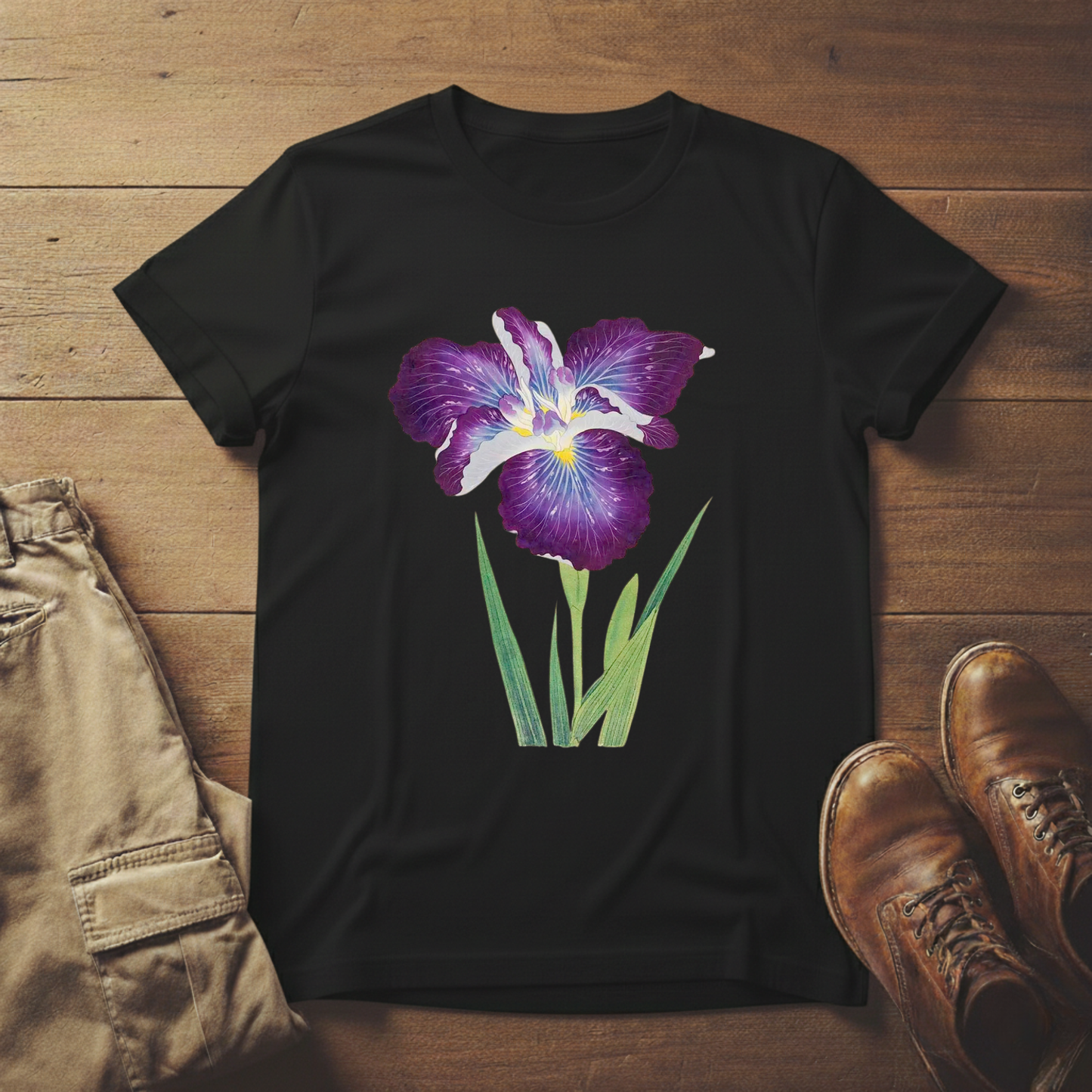 Purple Iris Flower Graphic T-Shirt