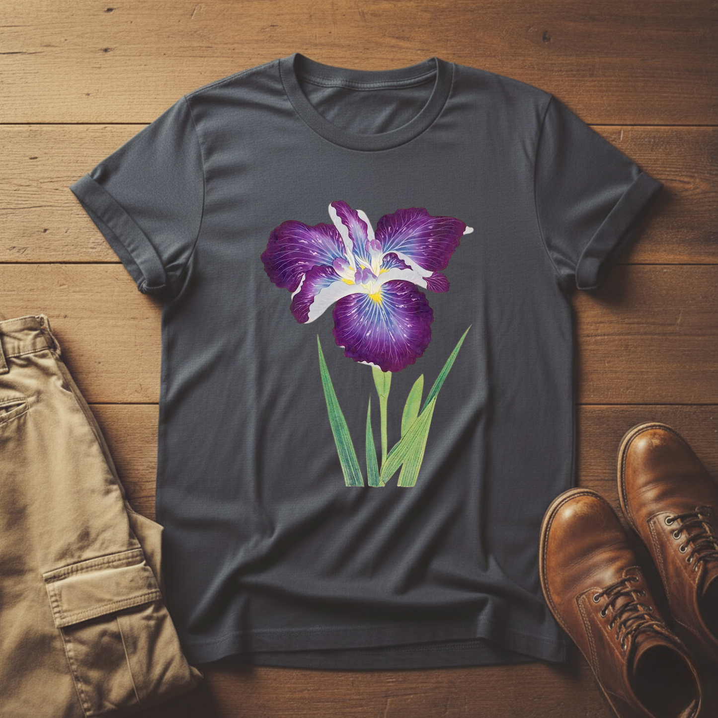 Purple Iris Flower Graphic T-Shirt