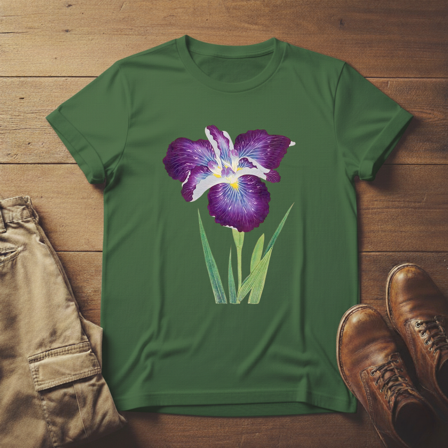 Purple Iris Flower Graphic T-Shirt