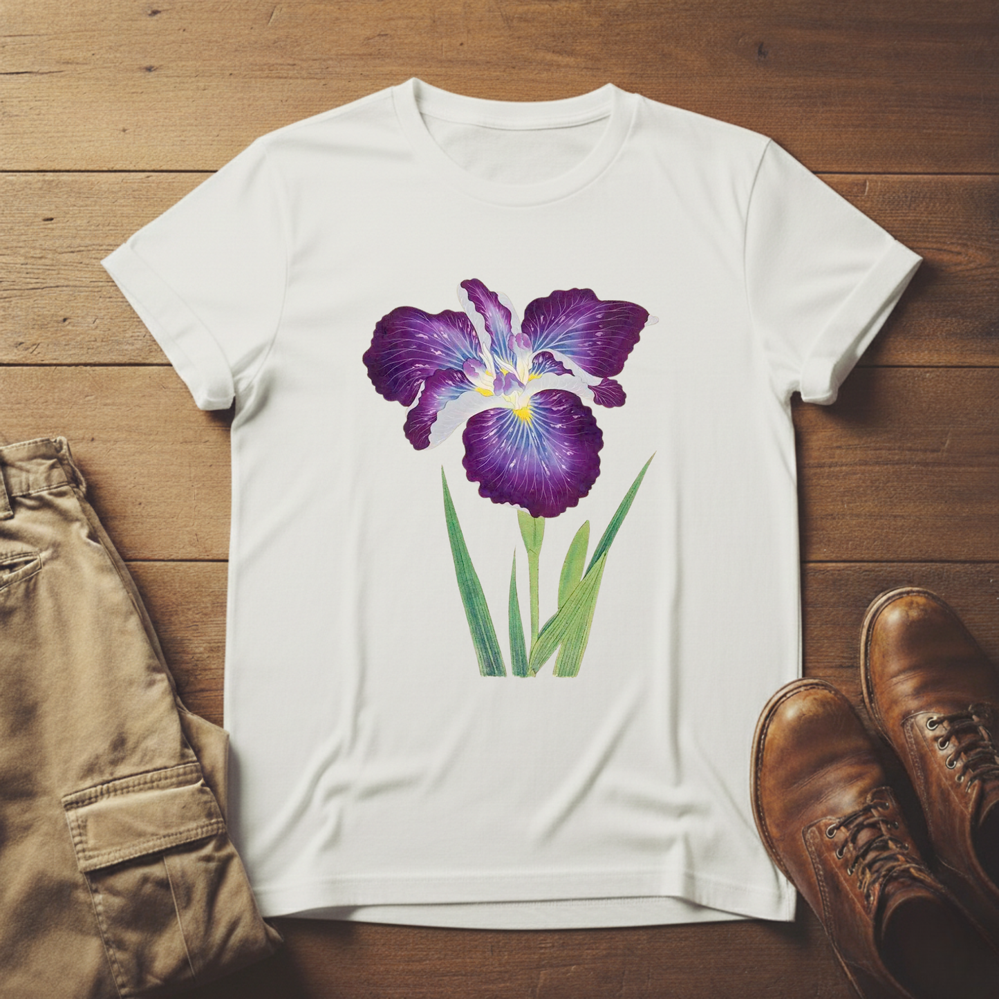 Purple Iris Flower Graphic T-Shirt
