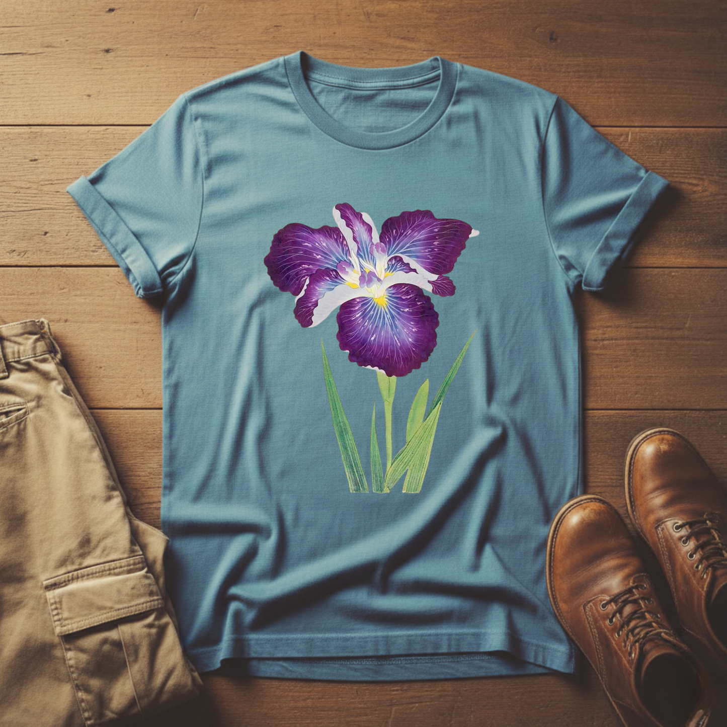 Purple Iris Flower Graphic T-Shirt