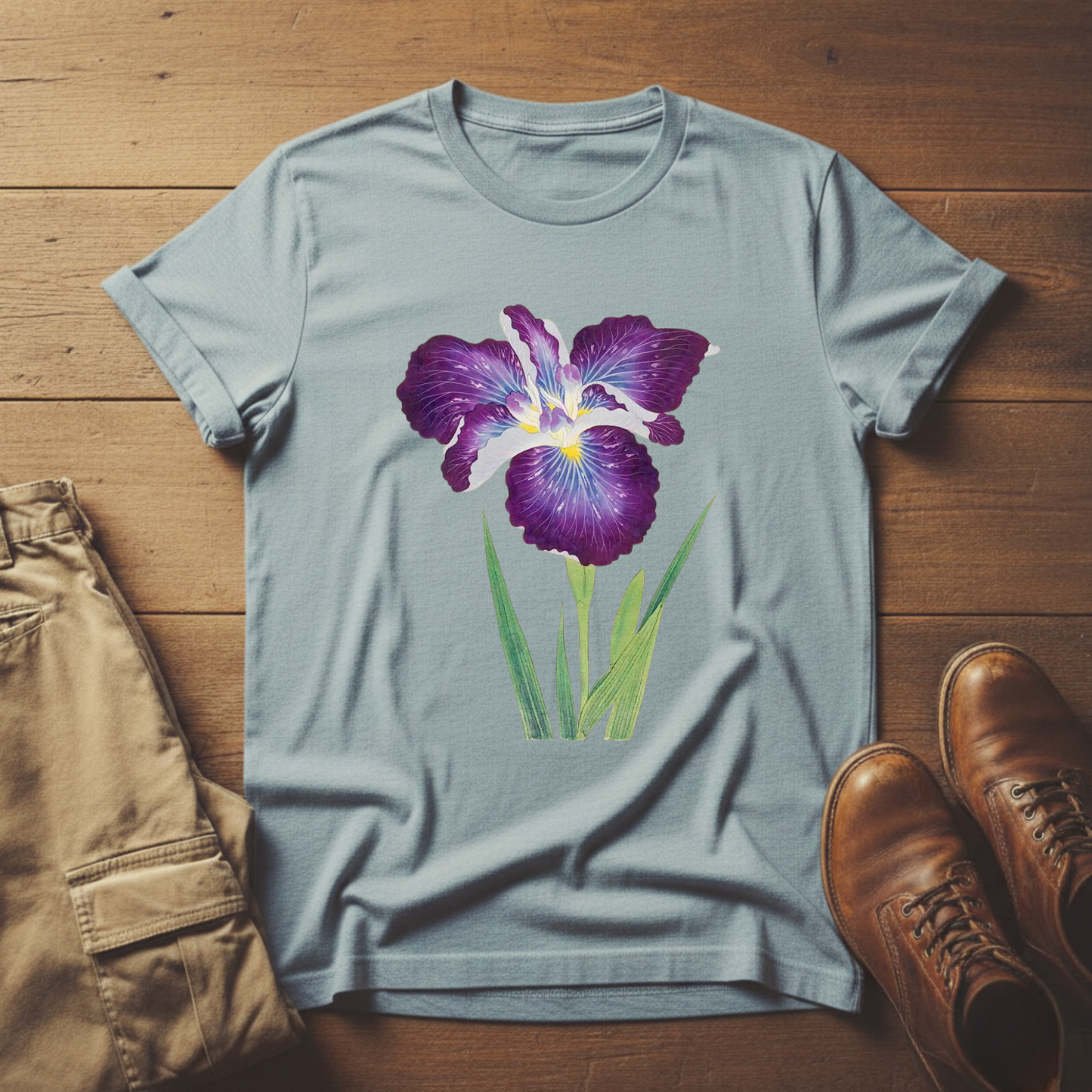 Purple Iris Flower Graphic T-Shirt