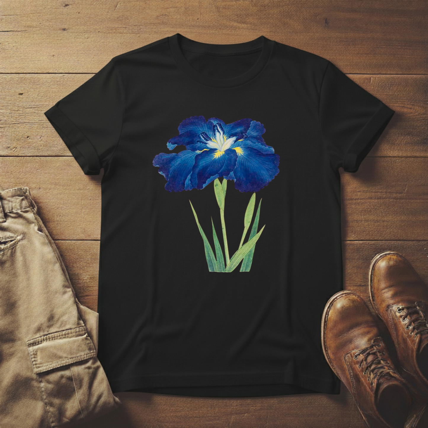 Blue Iris Flower Graphic T-Shirt