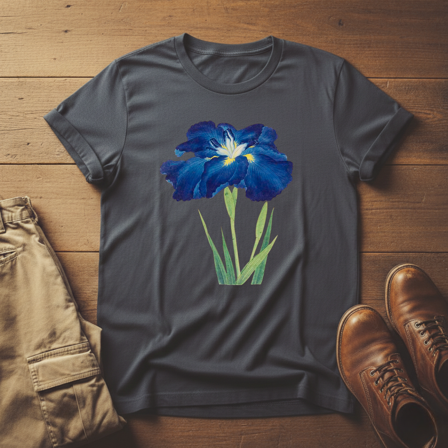 Blue Iris Flower Graphic T-Shirt