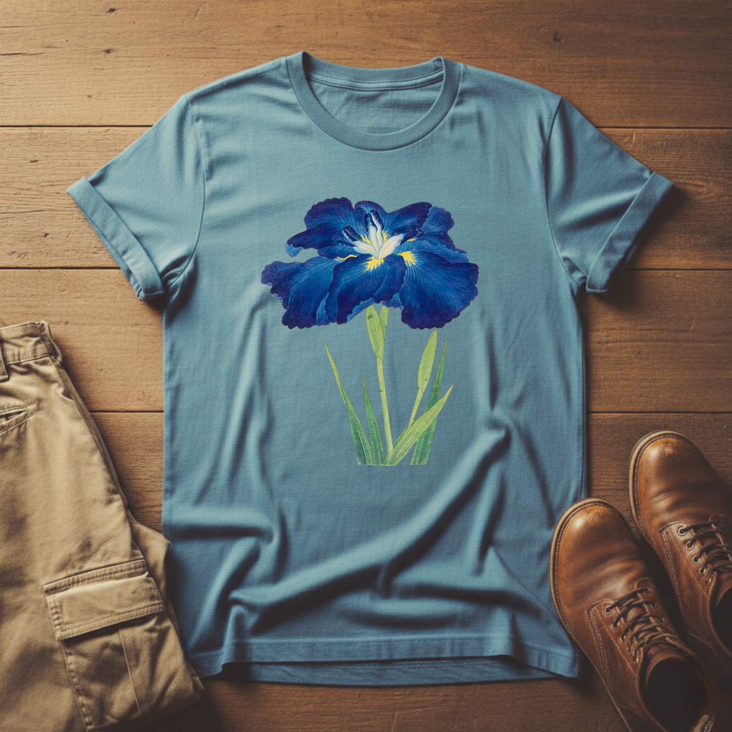 Blue Iris Flower Graphic T-Shirt