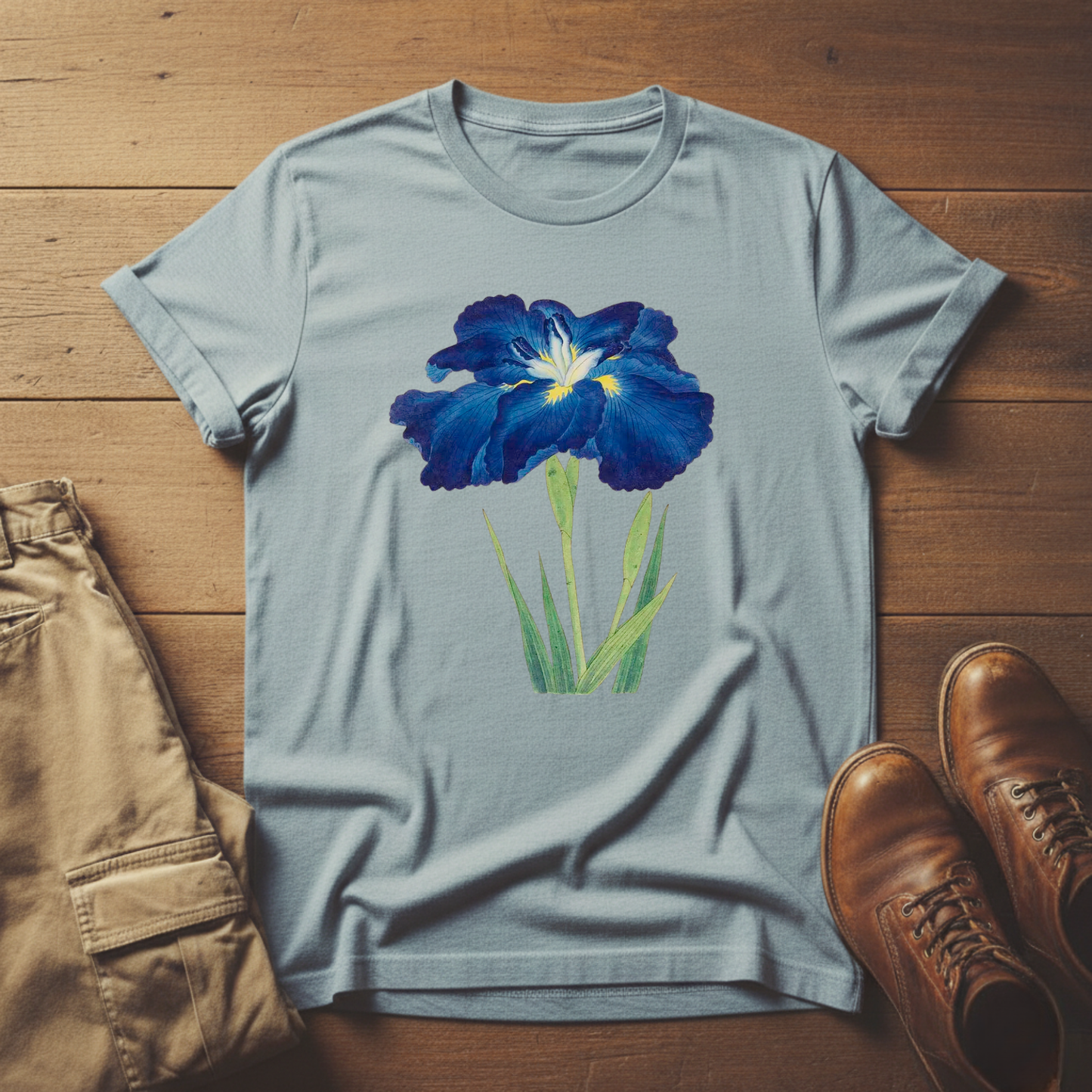 Blue Iris Flower Graphic T-Shirt