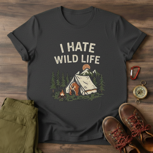Bear in Tent Graphic T-Shirt