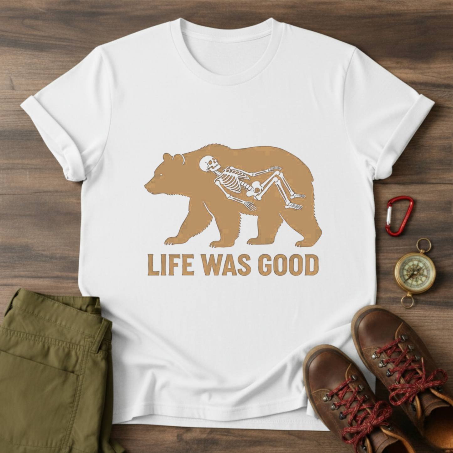 Bear and Skeleton Graphic T-Shirt