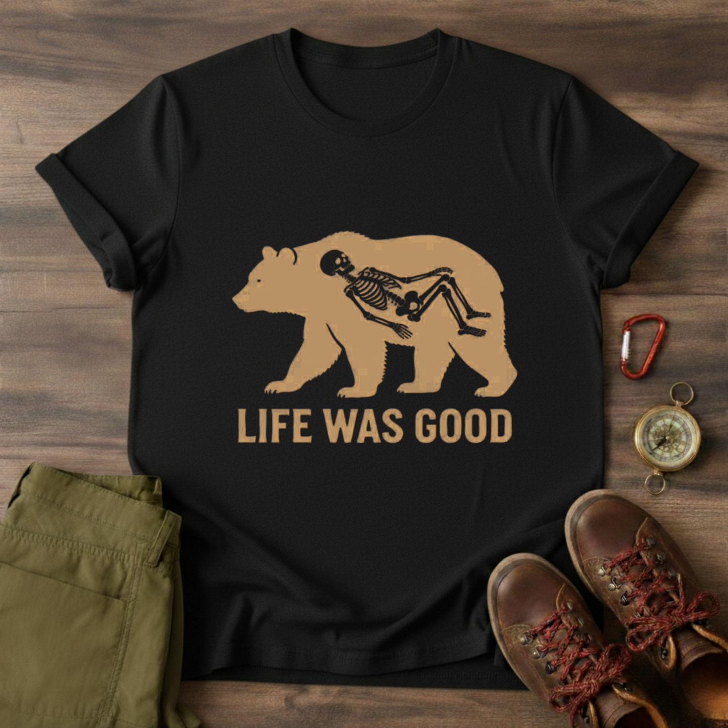 Bear and Skeleton Graphic T-Shirt