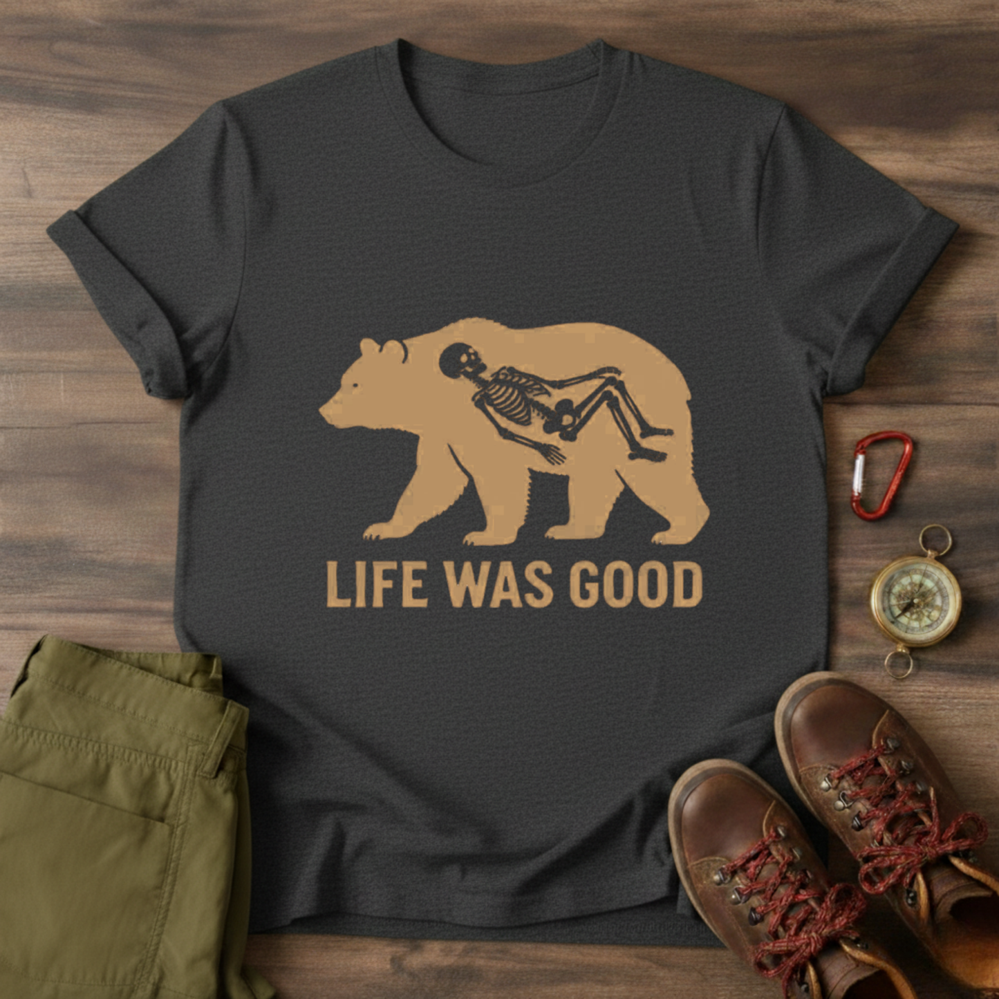 Bear and Skeleton Graphic T-Shirt