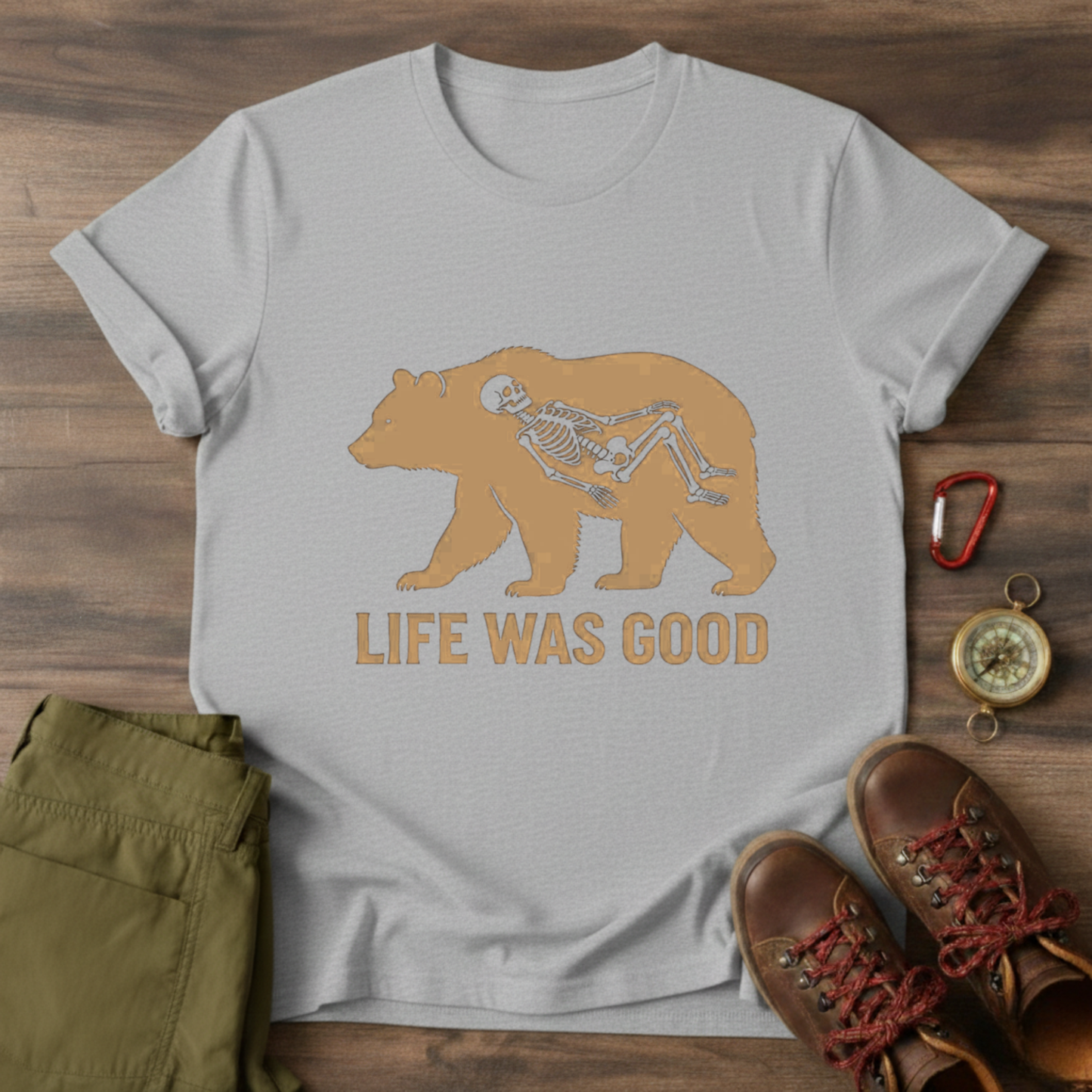Bear and Skeleton Graphic T-Shirt