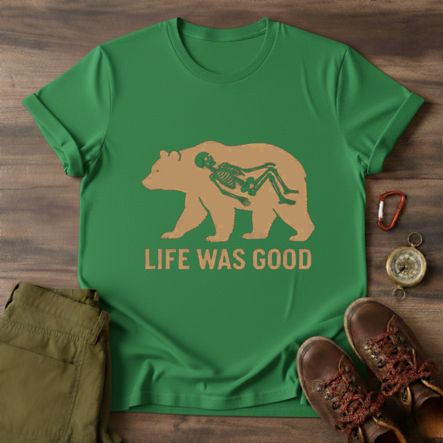 Bear and Skeleton Graphic T-Shirt