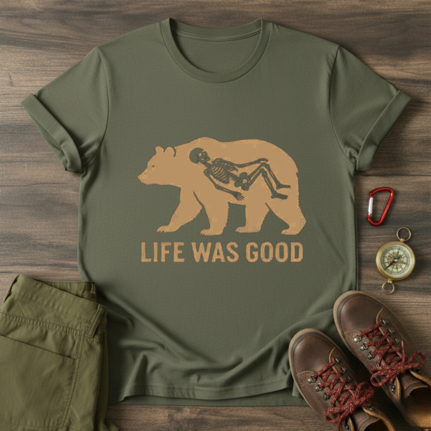 Bear and Skeleton Graphic T-Shirt